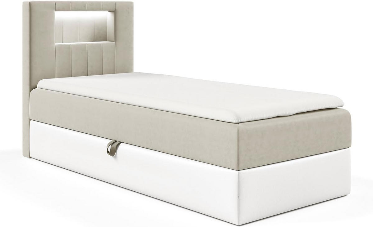 KINDERBETT GARETH 1 - Beige/Weiß, Holzwerkstoff (102/212cm) - Meblini