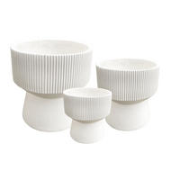 BLUMENTOPF Herva 3er Set Creme 37/37/39 cm Keramik - Creme, Keramik (39cm) - Mondex