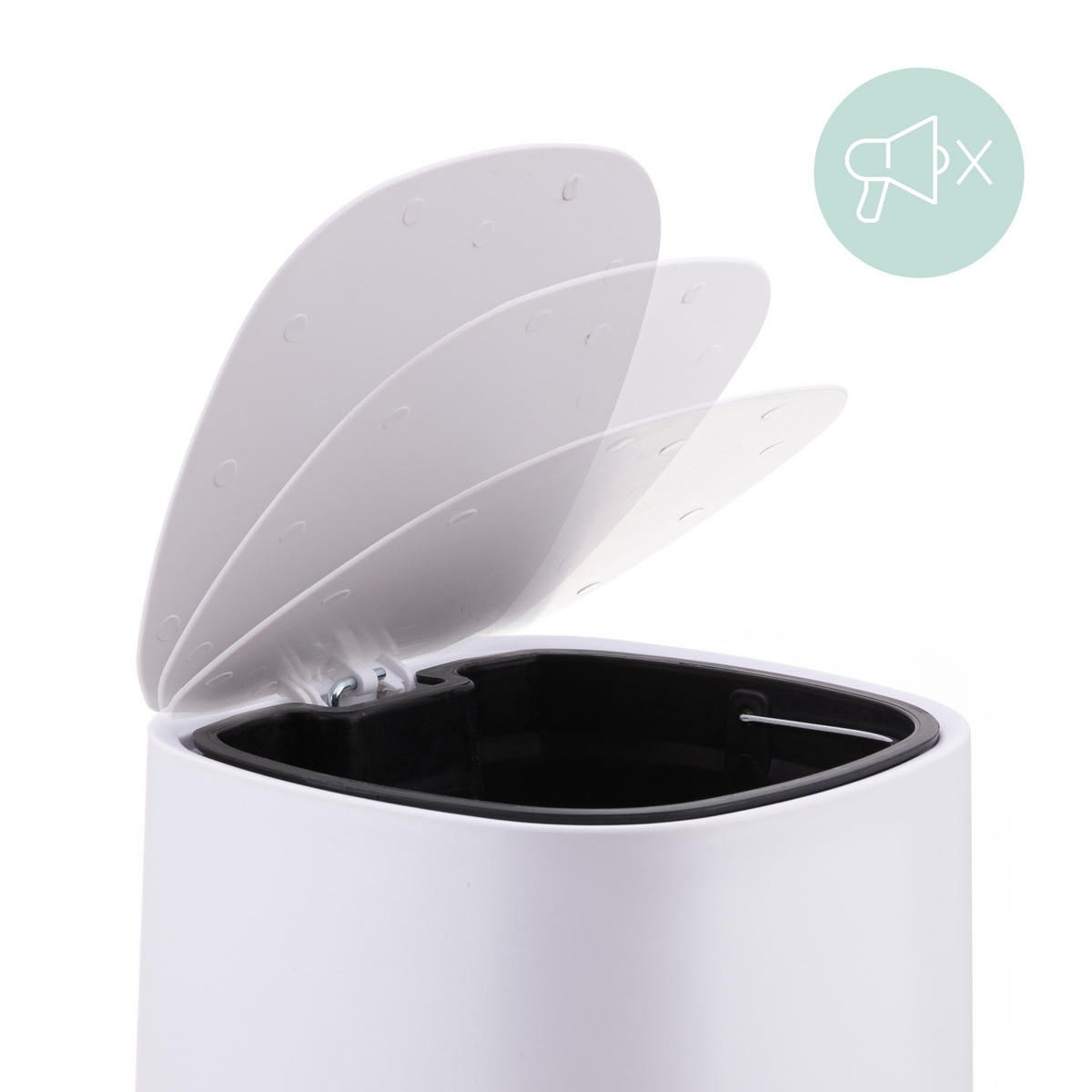 BAD-MÜLLEIMER - Weiß, Kunststoff/Metall (21.5/25/21.5cm) - Relaxdays