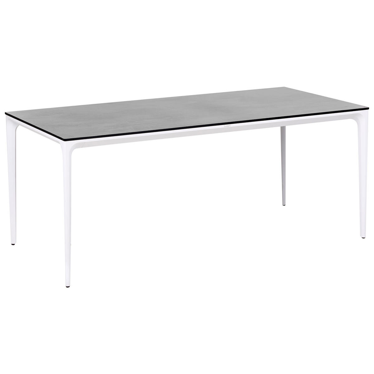 ZAHRADNÍ STŮL 180/90 cm Imitace kamene Tmavě šedý Sovareto - tmavě šedá, plast (180/90/75cm) - Beliani