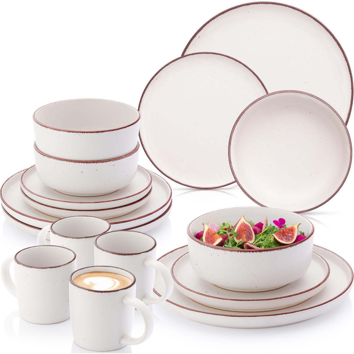 KOMBISERVICE BOMBAY IVORY - 16 teilig aus Steingut - Creme, Stein (50/30/80cm) - Sänger