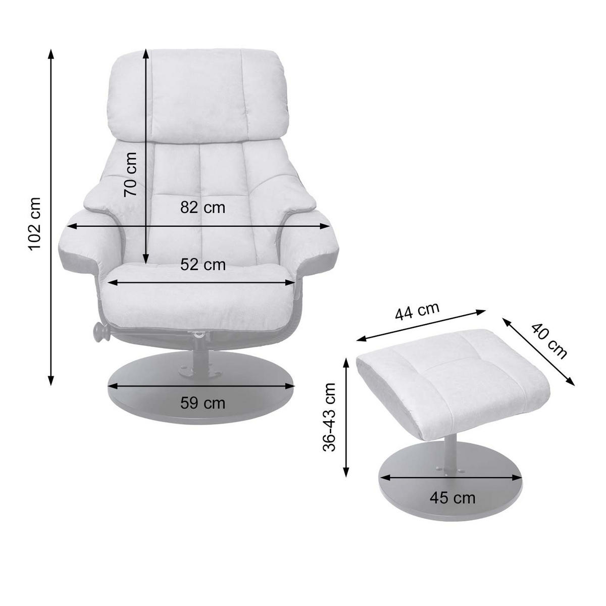 RELAXSESSEL Hellgrau - Hellgrau, Textil (82/102/70cm) - MCA