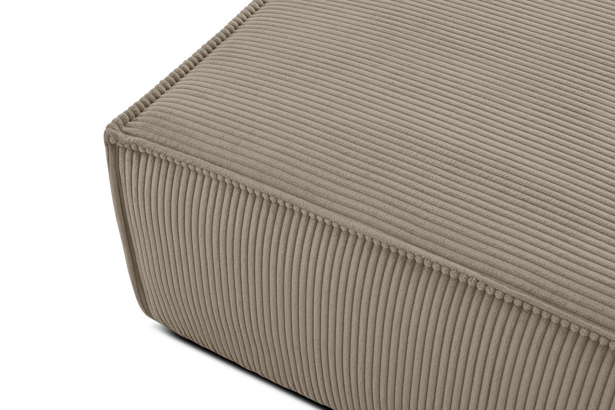 SITZPOUF NAPI gefederte Sitzfläche, beige - Beige/Schwarz, Textil (83/45/83cm) - KONSIMO®