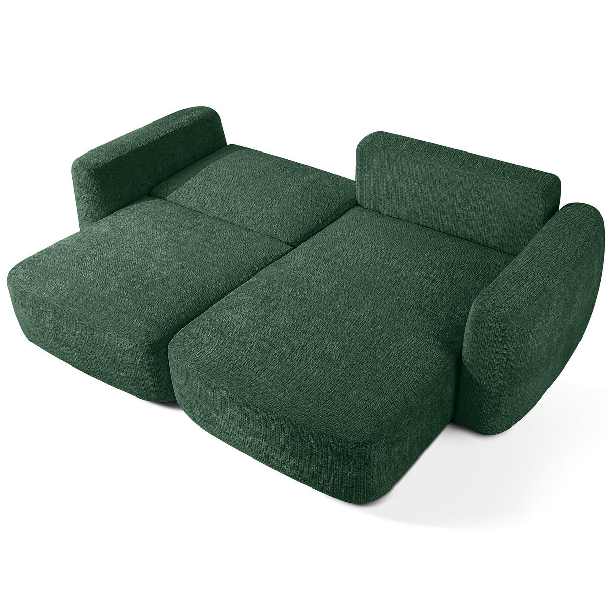 ECKSOFA rechts ELOSA - Grün, Holz/Textil (245/165cm) - KONSIMO®