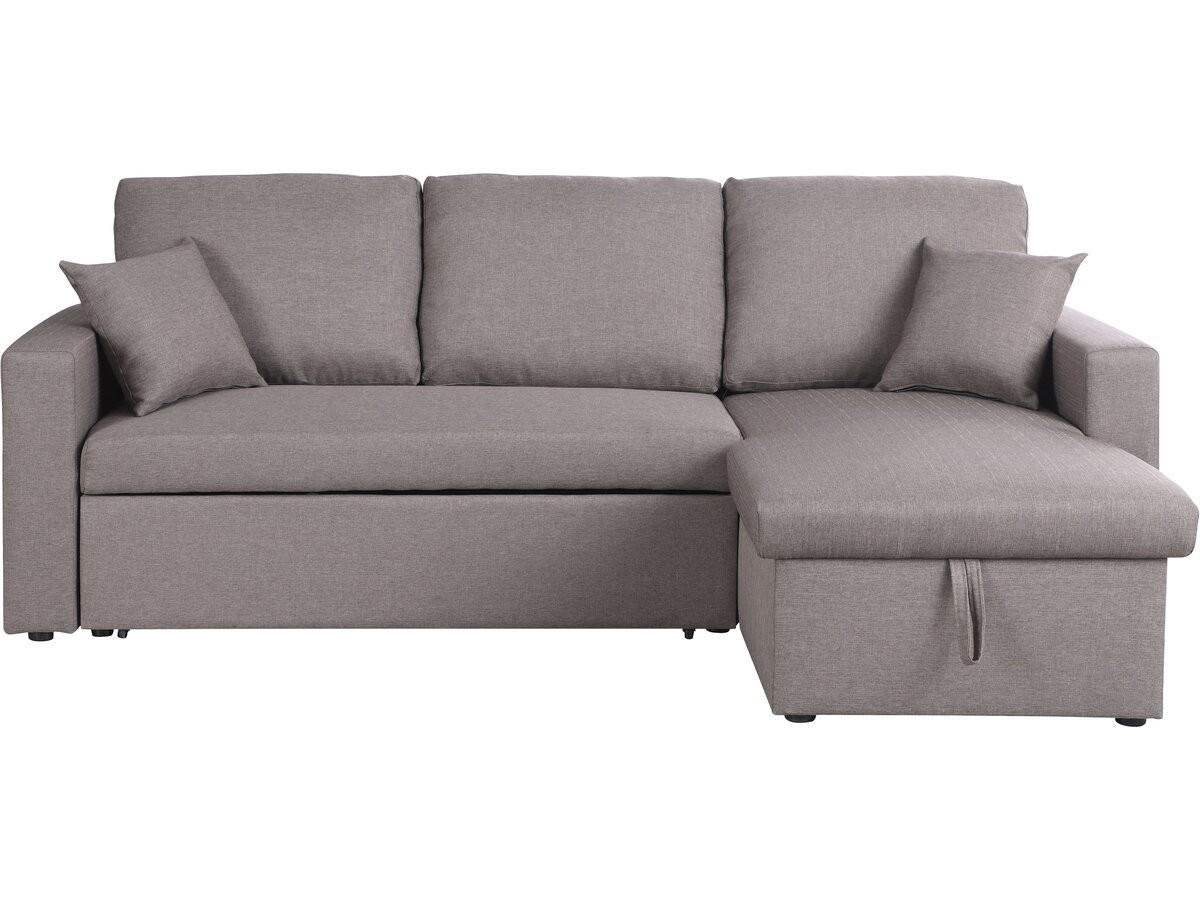 ECKSCHLAFSOFA Alain Taupe - Taupe, Textil (221/145cm) - Habitat Garten