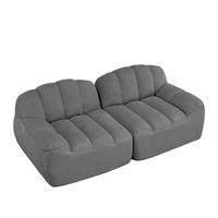 2-SITZER-SOFA ohne Montage mit ergonomischer Form und modularem Aufbau, Grau - Grau, Textil (210/79/104cm) - Redom