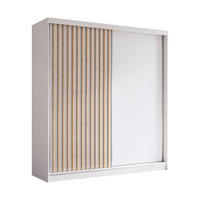 ŠATNÍ SKŘÍŇ S POSUVNÝMI DVEŘMI LAMELLO, 200/216/61 cm 2dveřová, bílá - bílá, kompozitní dřevo (200/216/61cm) - MASSENO