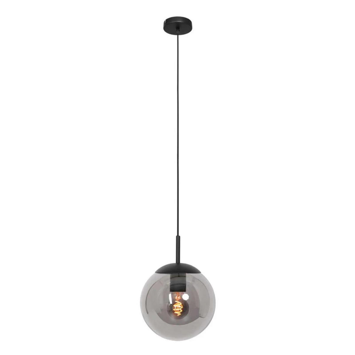 PENDELLEUCHTE Bollique 25/35-170 cm   - Schwarz, KONVENTIONELL, Glas/Metall (25/35-170cm)