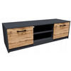 FERNSEHKOMMODE 2DC Anthrazit-Wotan Eiche 120/41/36 cm - Anthrazit/Eiche Wotan, Holzwerkstoff (120/36/41cm) - Matkam Möbel