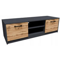 FERNSEHKOMMODE 2DC Anthrazit-Wotan Eiche 120/41/36 cm - Anthrazit/Eiche Wotan, Holzwerkstoff (120/36/41cm) - Matkam Möbel