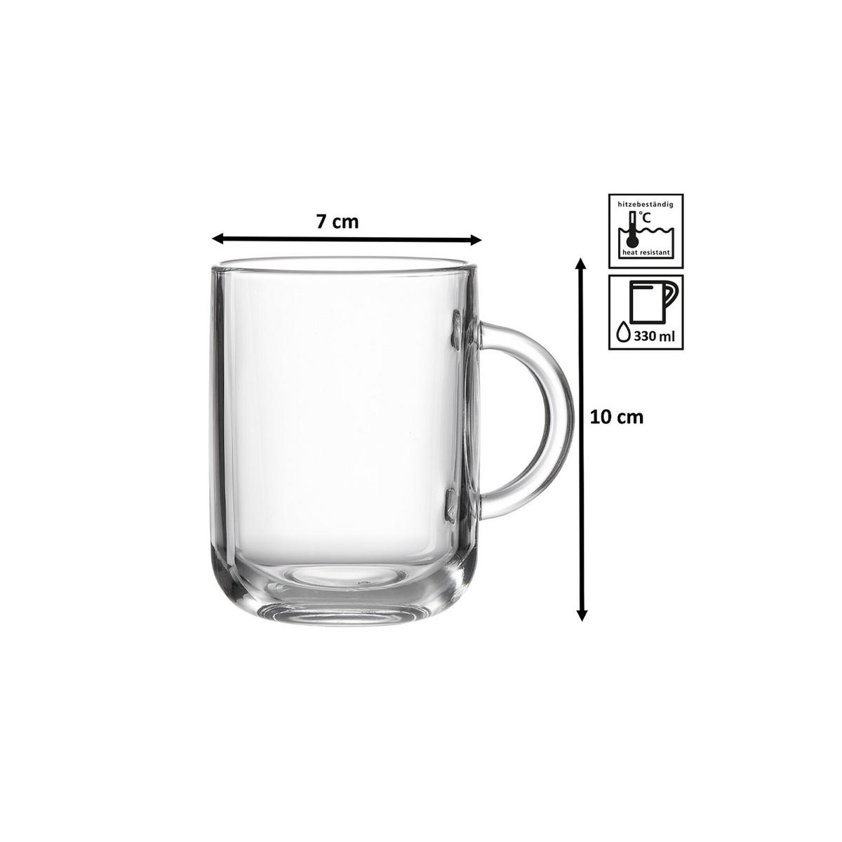 KAFFEE- / GLÜHWEIN-GLÄSER Marco transparent 330 ml 6er Set - Transparent, Glas (0.33L) - Ritzenhoff Breker