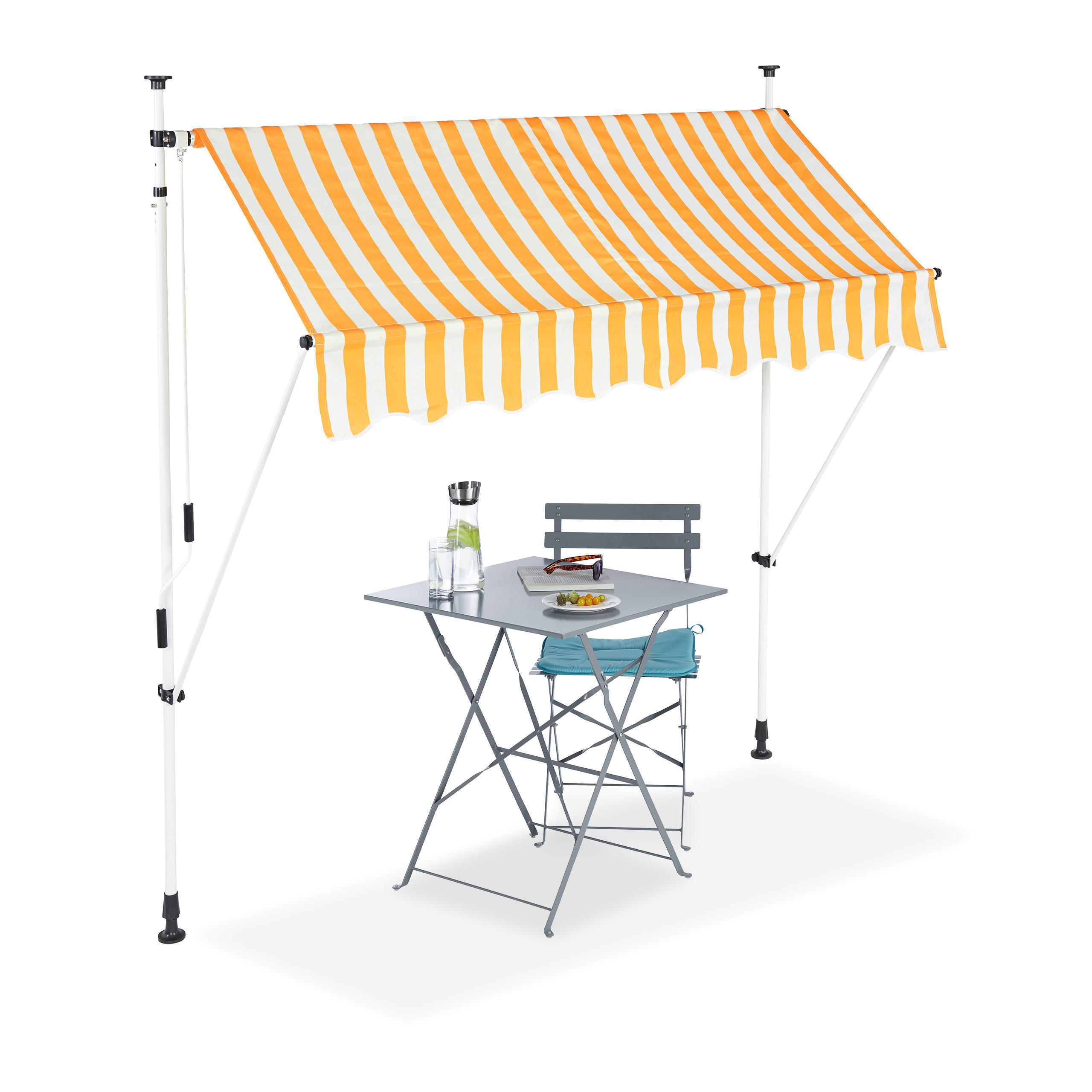 KLEMMMARKISE - Multicolor, Textil/Metall (200/300/120cm) - Relaxdays