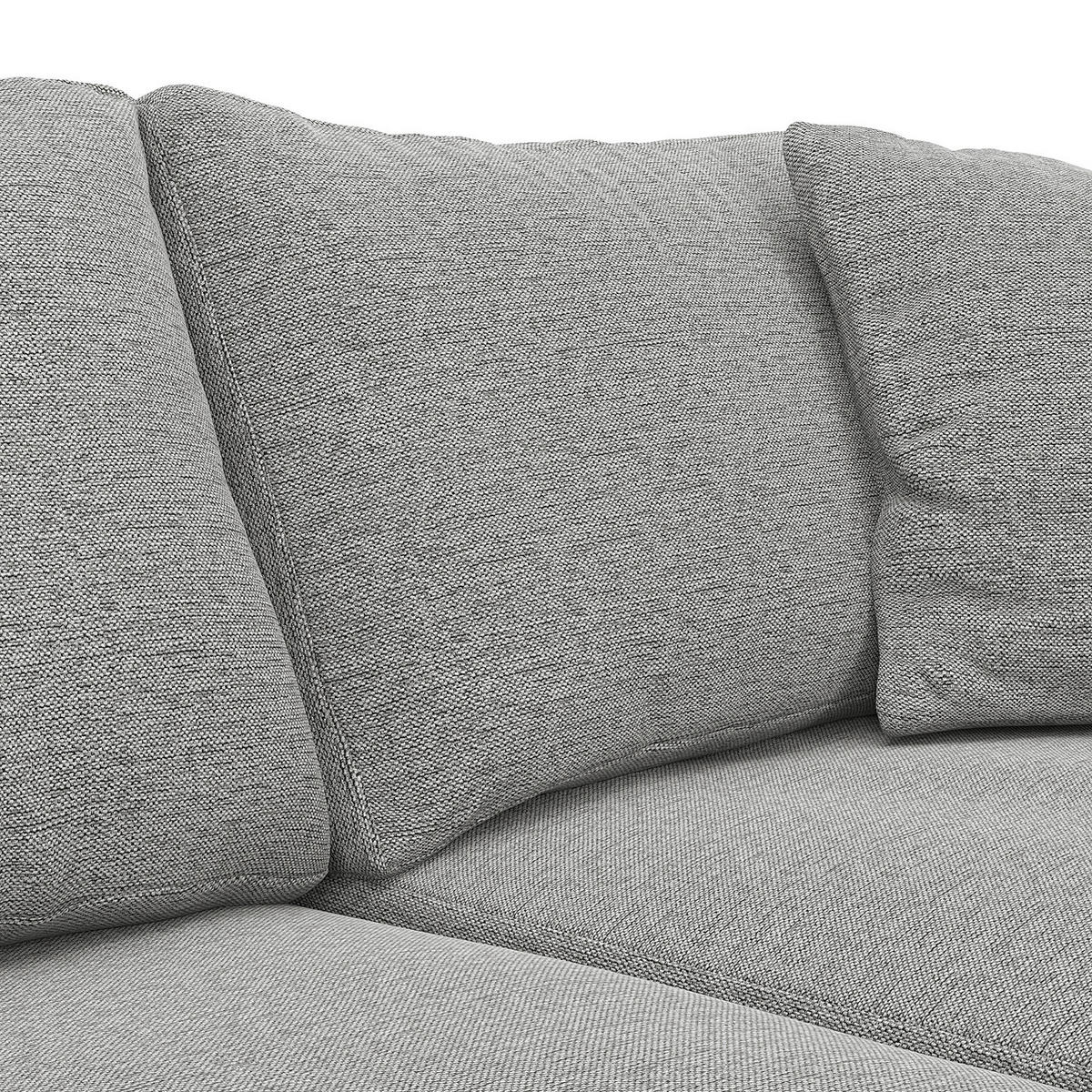 ECKSOFA mit Longchair - Hellgrau/Schwarz, Kunststoff/Textil (286/183cm) - home24