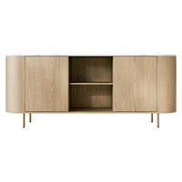 KOMMODE Lygrint 180 2D - Eichefarben/Goldfarben, Holzwerkstoff/Metall (184/75/40cm) - MIRJAN24