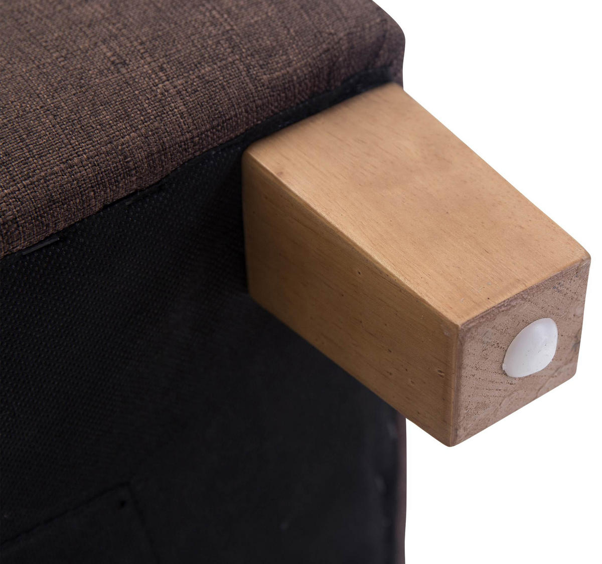 SITZWÜRFEL eckig 45/45/46 cm Stoff braun - Naturfarben/Braun, Holz/Textil (45/46/45cm) - CLP