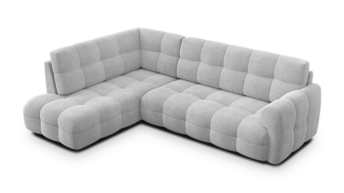 ECKSOFA MELLOW 5-Sitzer, hellgrau - Hellgrau/Schwarz, Holz/Textil (283/191cm) - Courtois Laville