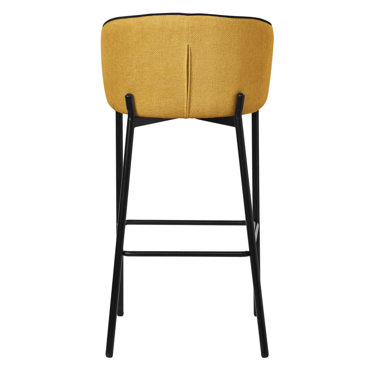 BARHOCKER 4er Set Senf mit Stoffbezug - Gelb/Schwarz, Textil/Metall (50/101/54cm) - ML-DESIGN