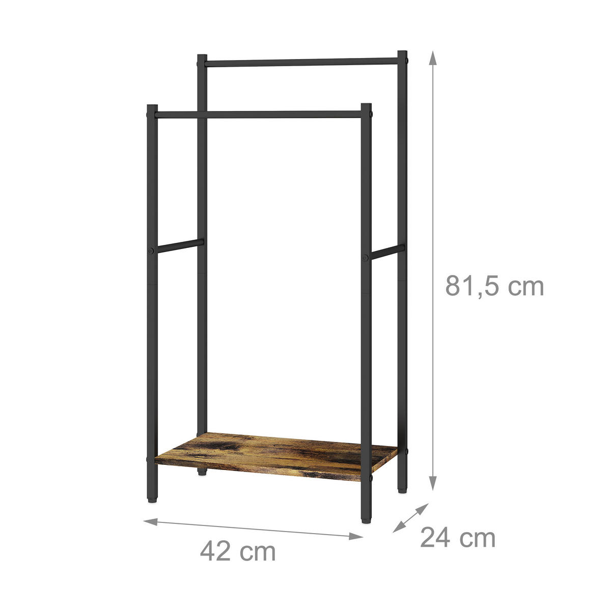 HANDTUCHSTÄNDER - Schwarz, Holzwerkstoff/Textil (42/81.5/24cm) - Relaxdays