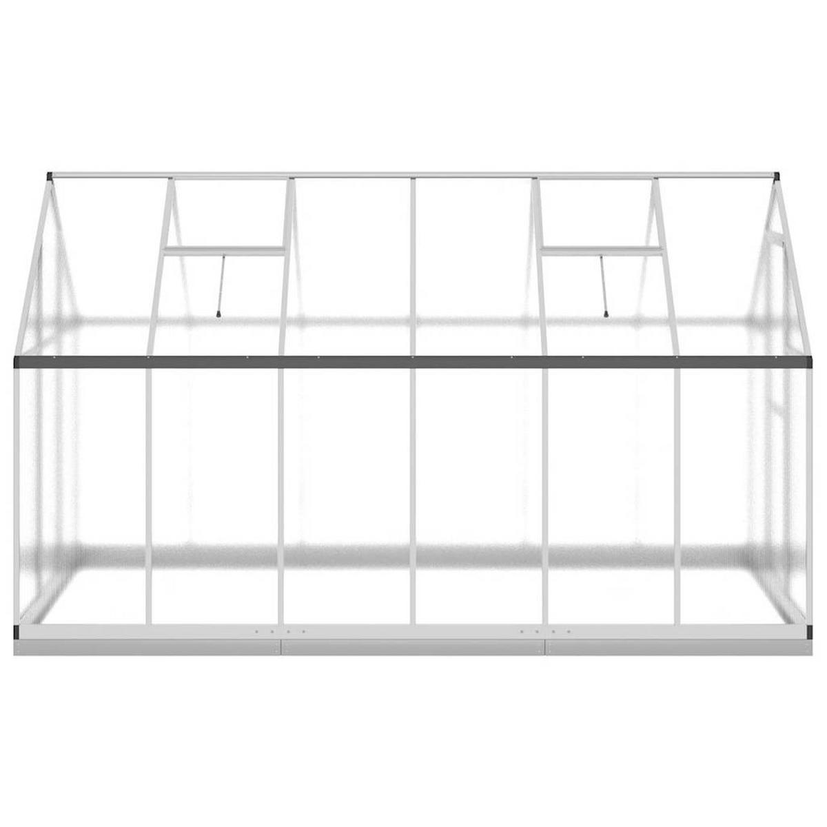 GEWÄCHSHAUS mit Fundamentrahmen Silber 334x169x202cm Aluminimum - Silberfarben, Metall (169/202/334cm)