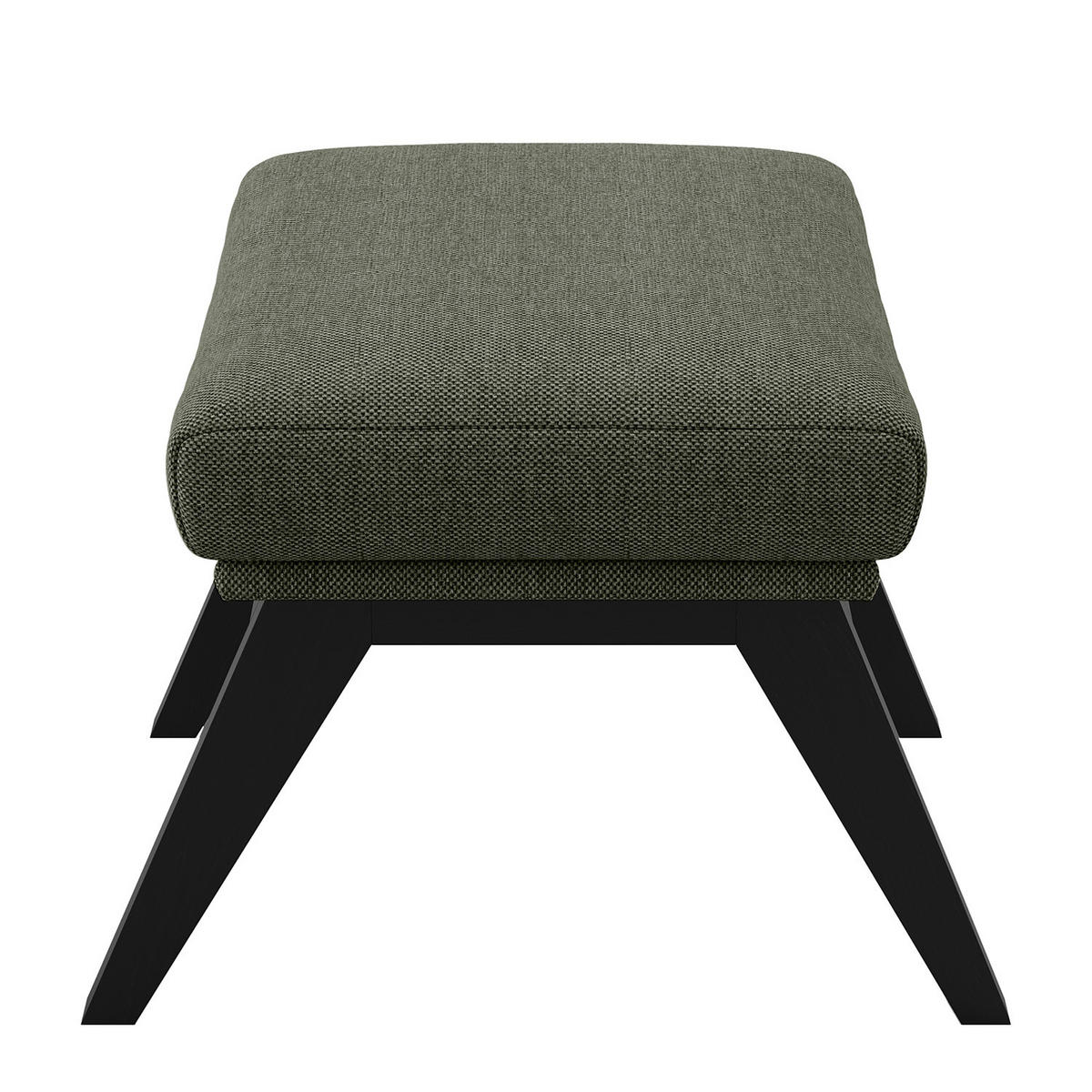 HOCKER mit Holzfüßen - Schwarz/Grau, Birkenholz/Textil (54/41/41cm) - home24