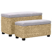 SITZBANK 2er Set Seegras Grau - Grau, Naturmaterialien (45/85/40cm) - vidaXL