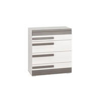 KOMMODE Blanco Pinie weiß / grau 86 / 42 / 96cm - Weiß, Holz/Holzwerkstoff (86/96/42cm) - Feldmann-Wohnen