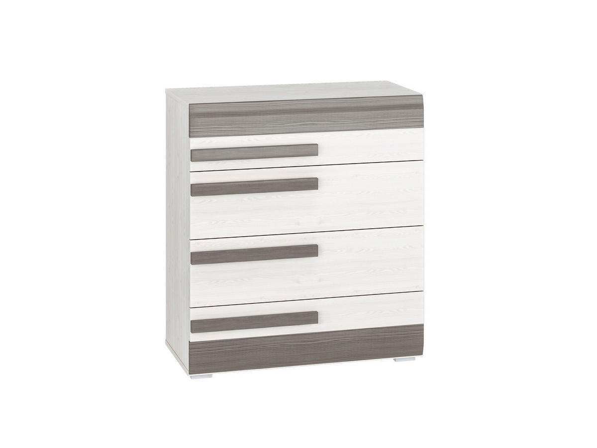 KOMMODE Blanco Pinie weiß / grau 86 / 42 / 96cm - Weiß, Holz/Holzwerkstoff (86/96/42cm) - Feldmann-Wohnen