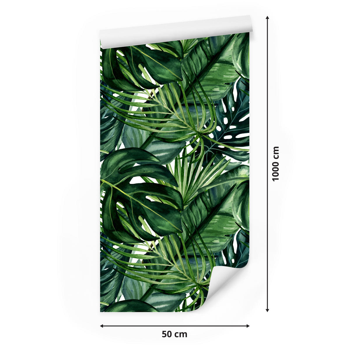 VLIESTAPETE Monstera, Palmen und Bananenblätter – Grün – 50x1000 cm - Grün, Papier (50/1000cm) - Muralo