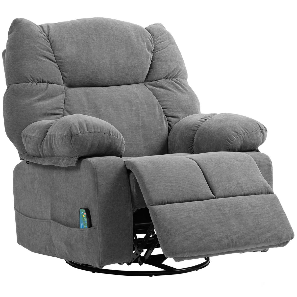 MASSAGESESSEL DE-06381 145° neigbar Dunkelgrau - Dunkelgrau, Textil/Metall (90/98/98cm) - ComfortXL