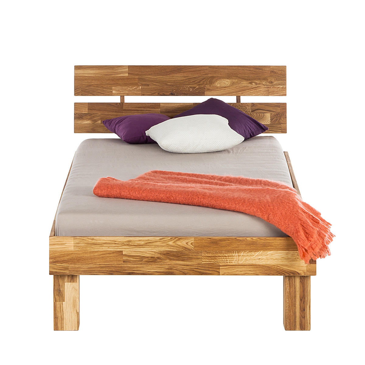 BETT - Massivholz - Eichefarben, Holz (100/200cm) - home24