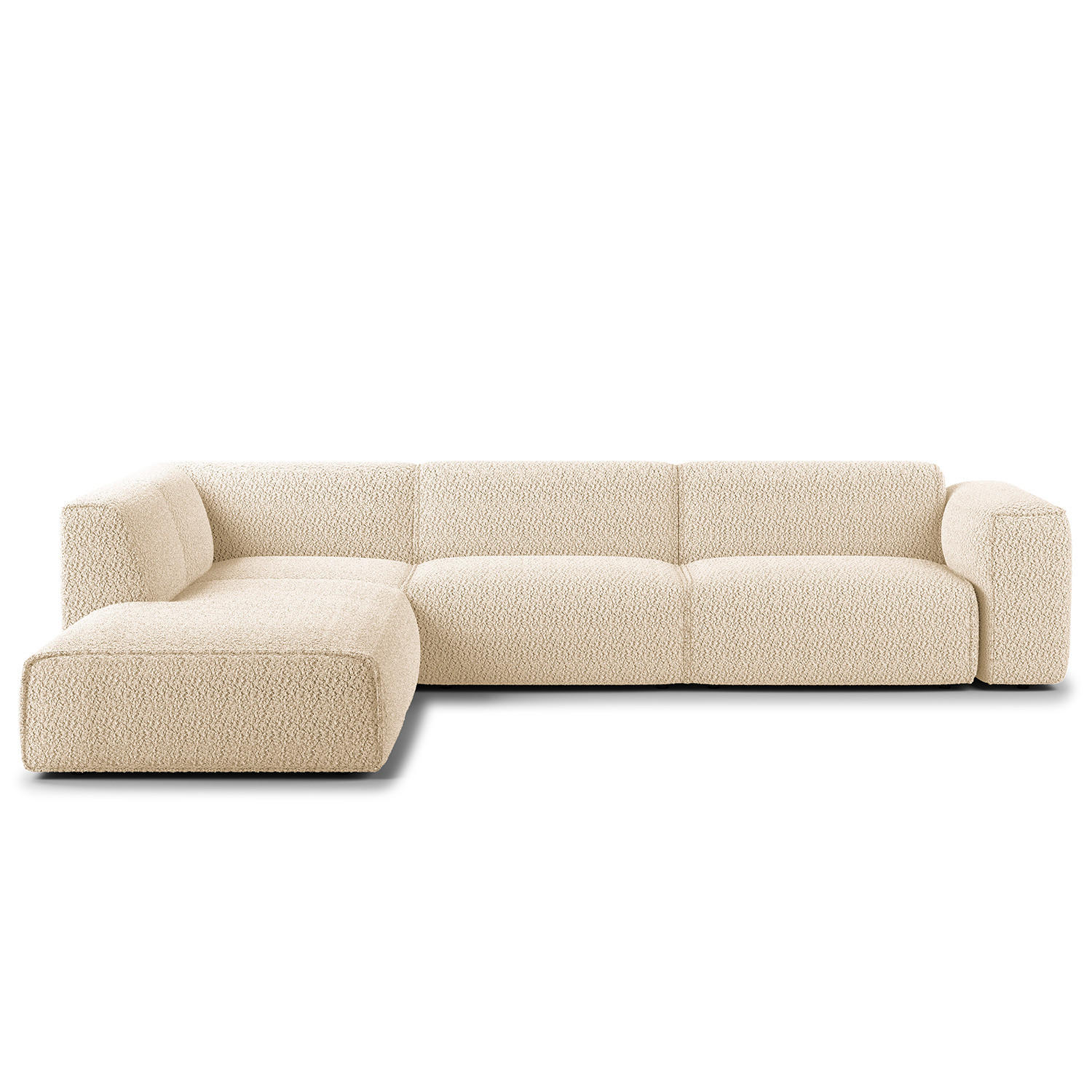 3-SITZER ECKSOFA mit Recamiere - Beige/Schwarz, Textil (295/231cm) - home24