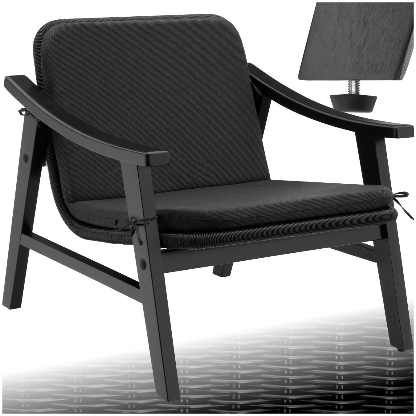RATTAN STUHL Treviso,69 x 76 x 69,5 cm,schwarz - Schwarz, Kunststoff (69/69.5/76cm) - tectake