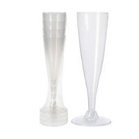 CHAMPAGNERGLÄSER-SET Basic Transparent 6.5/6.5/24 cm Kunstoff - Transparent, Kunststoff (0.13L) - Mondex