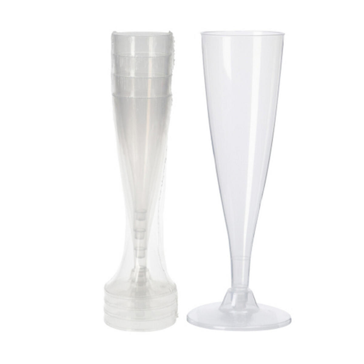 CHAMPAGNERGLÄSER-SET Basic Transparent 6.5/6.5/24 cm Kunstoff - Transparent, Kunststoff (0.13L) - Mondex