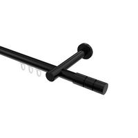 INNENLAUF-GARDINENSTANGEN-SET Prestige Elanto 480 cm (geteilt in 3 x 160 cm), 1-läufig, 20 mm Ø Schwarz - Schwarz, Metall (480cm) - INTERDECO