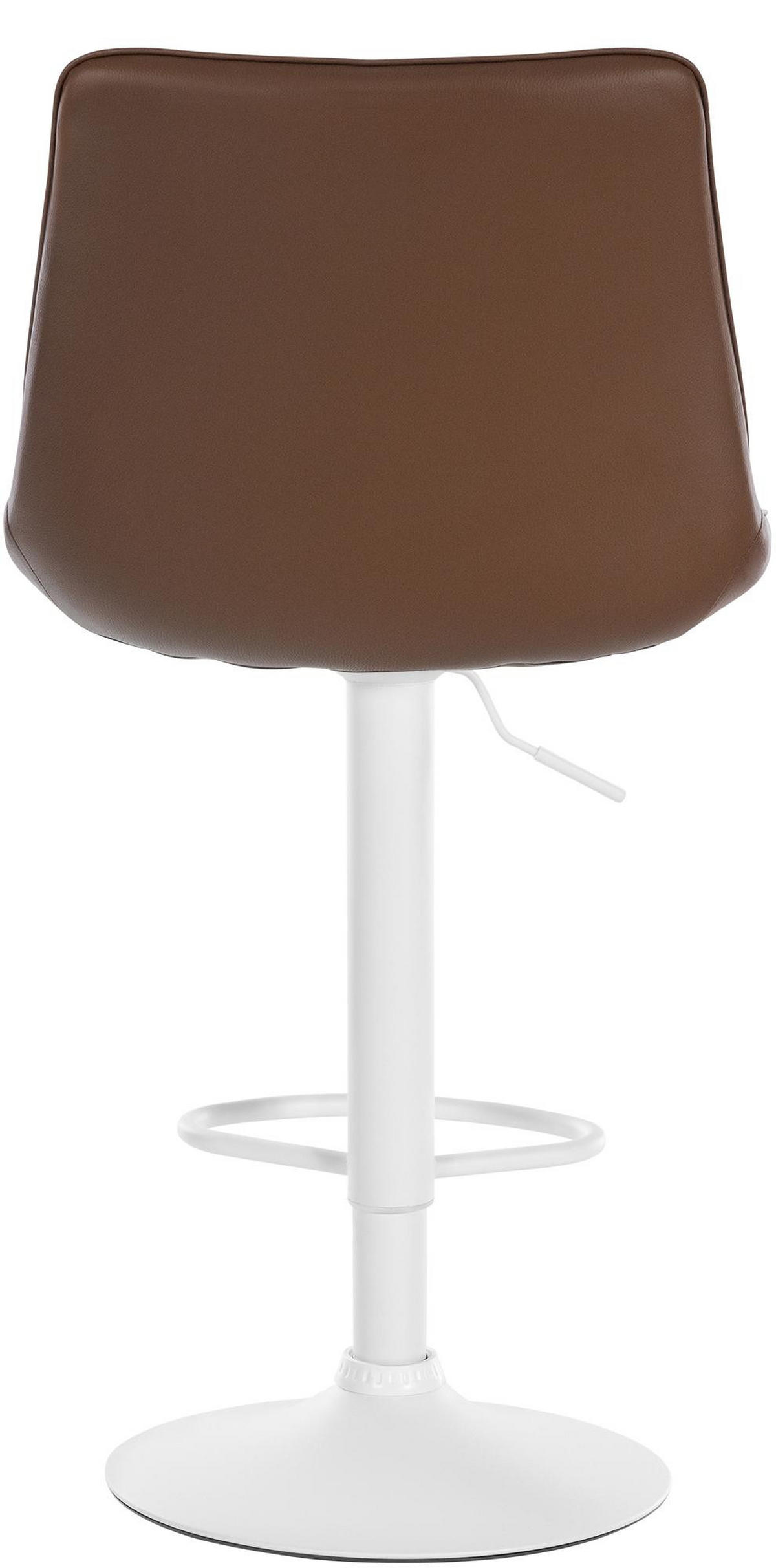 BARHOCKER 2er-Set RIO Braun Kunstleder Weiß - Braun, Leder/Metall (49.5/91/50cm) - DELUKE