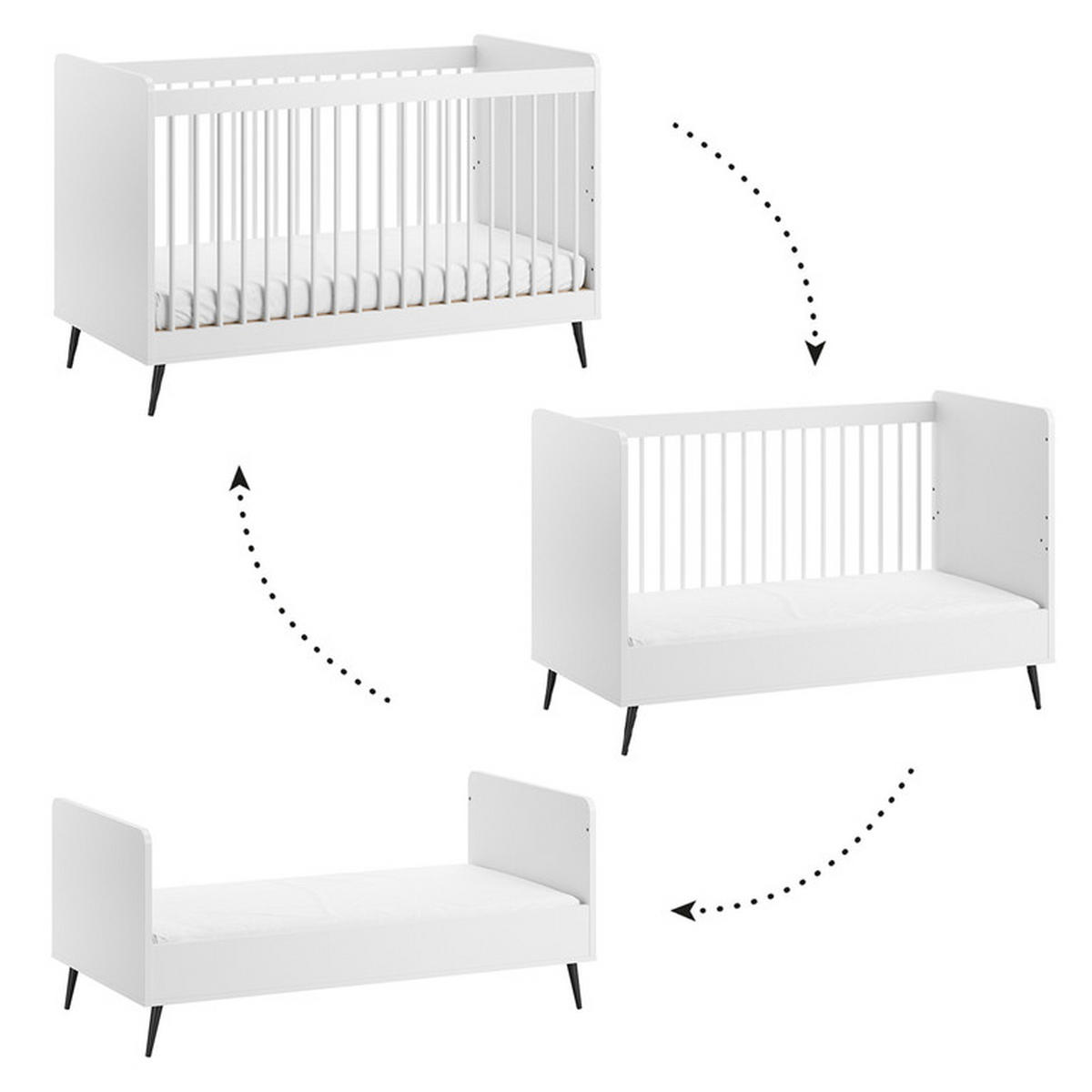 BABYZIMMER 2-teilig Blanca Weiß - Weiß, Holzwerkstoff (143.4/93/75cm) - Petits-meubles