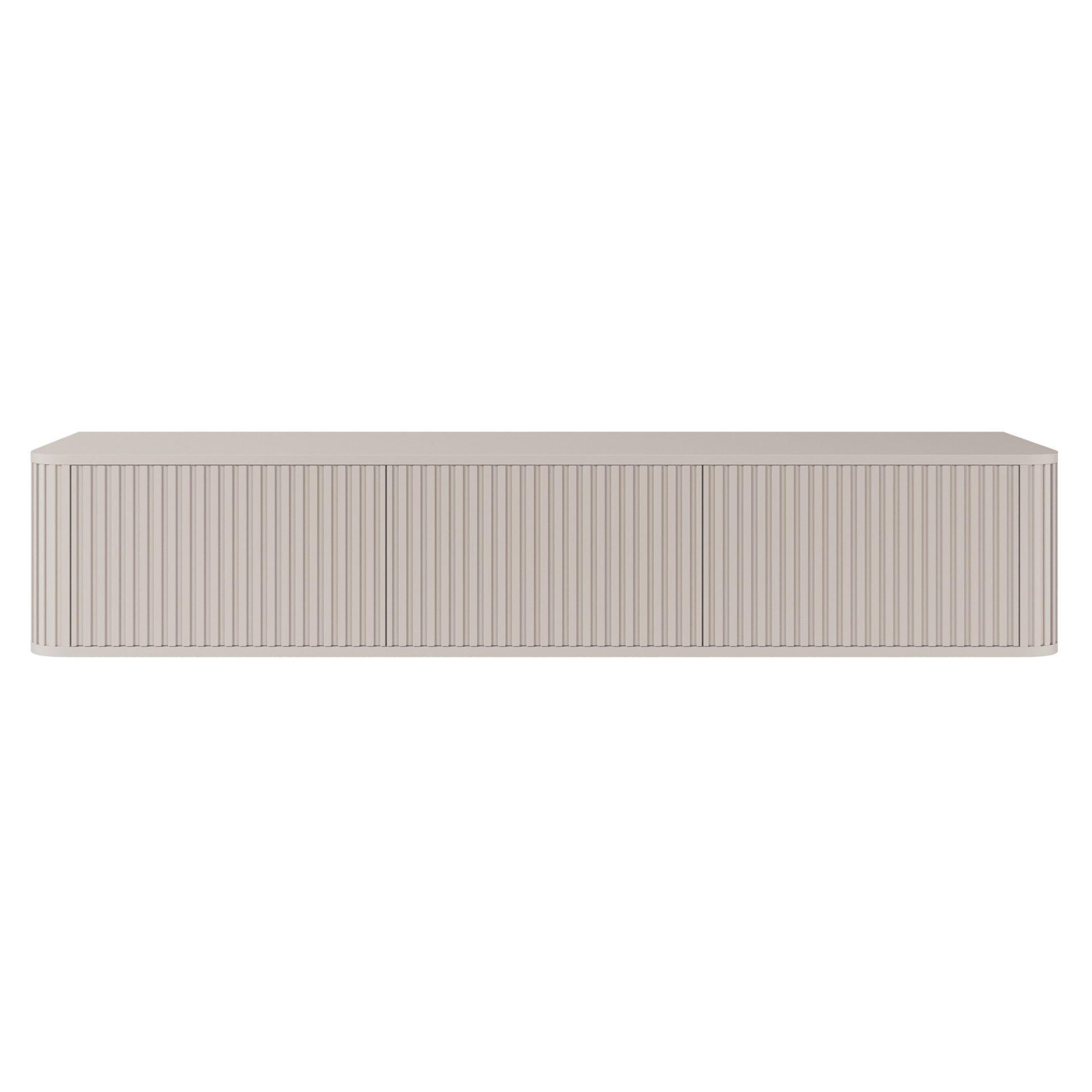 TV-HÄNGEBOARD Ovarlo Greige mit geriffelten Fronten 163 cm - Taupe, Holzwerkstoff (163.2/31.2/38cm) - Selsey