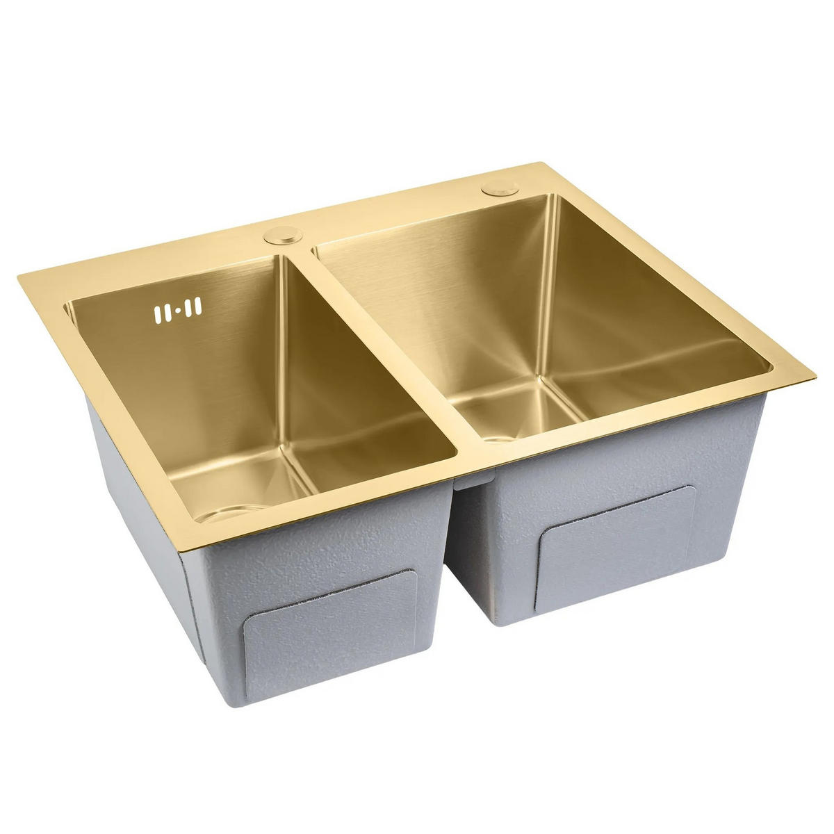 EDELSTAHLSPÜLE Rea Toby Brush Gold ohne Küchenarmatur - Goldfarben, Metall (48/21/56cm) - REA