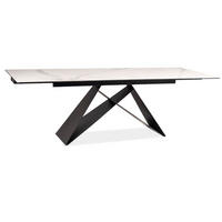 ESSTISCH Westin III Marmor weiß / schwarz 160-240 / 90 / 76cm - Schwarz/Weiß, Holz/Metall (90/240/76cm) - Feldmann-Wohnen