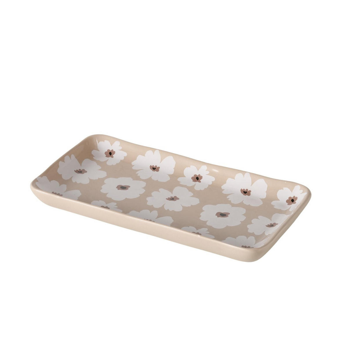 KERAMIKTELLER mit Blumenmuster Canea Beige - Beige, Keramik (3cm) - Boltze Home