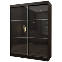ŠATNÍ SKŘÍŇ S POSUVNÝMI DVEŘMI VITALE, 150/216/61 cm 2dveřová, černá - černá, kompozitní dřevo (150/216/61cm) - MASSENO