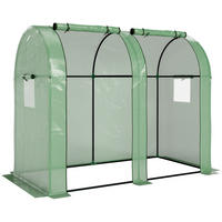 FOLIENGEWÄCHSHAUS, mit 2 Rolltüren mit Seitenfenster, UV-Schutz, für Garten, PE, Grün - Grün, Metall (94/150/185cm) - Outsunny