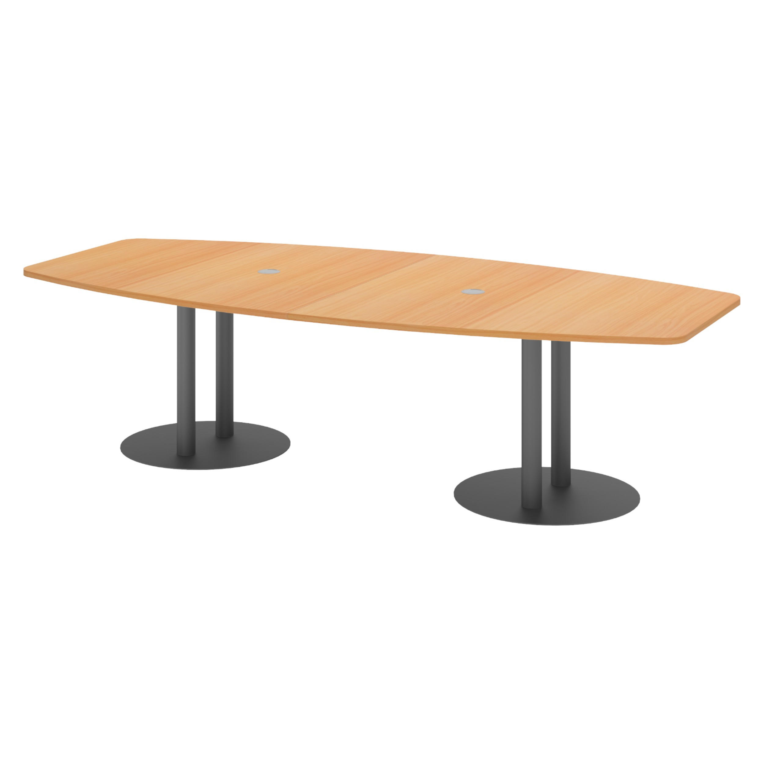 KONFERENZTISCH mittel KT28 130/280/74 cm in Buchefarben/Säule in Graphitfarben - Buchefarben/Graphitfarben, Holzwerkstoff (130/280/74cm) - bümö