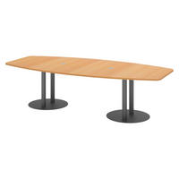 KONFERENZTISCH mittel KT28 130/280/74 cm in Buchefarben/Säule in Graphitfarben - Buchefarben/Graphitfarben, Holzwerkstoff (130/280/74cm) - bümö
