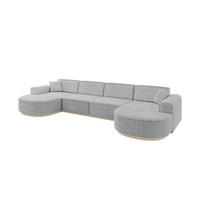 WOHNLANDSCHAFT MARI-U2-v1 - 388x171x83 cm Grau Cord - Grau, Holzwerkstoff/Textil (388/83/171cm) - ALTDECOR
