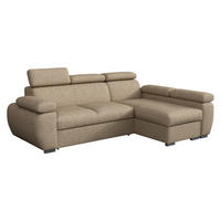 ECKSOFA Boston Mini, Seite: Rechts - 2R+LC - Chromfarben/Beige, Holz/Textil (255/170cm) - MIRJAN24