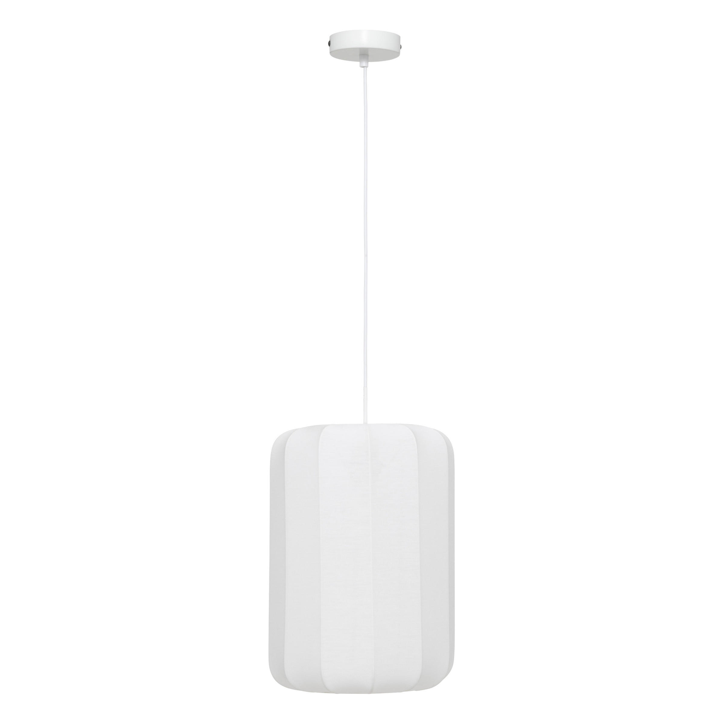DECKENLAMPE Tobie Ø 25 cm - Weiß, Naturmaterialien (25/25/123cm) - Atmosphera Createur d´interieur