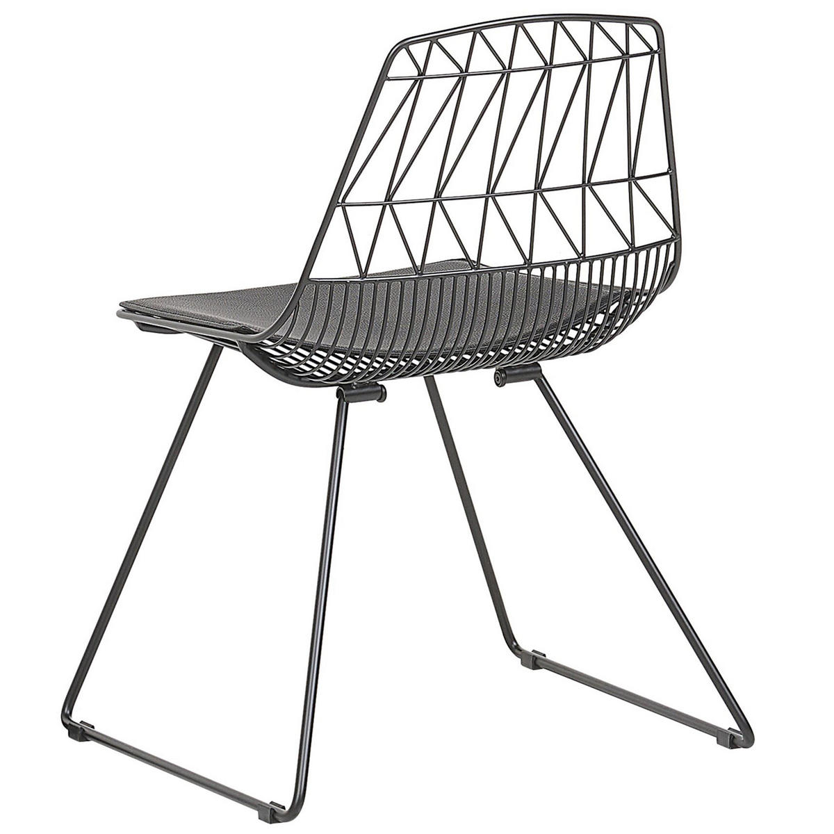 METALLSTUHL 2er-Set Schwarz Harlan - Schwarz, Textil/Metall (57/77/54cm) - Beliani