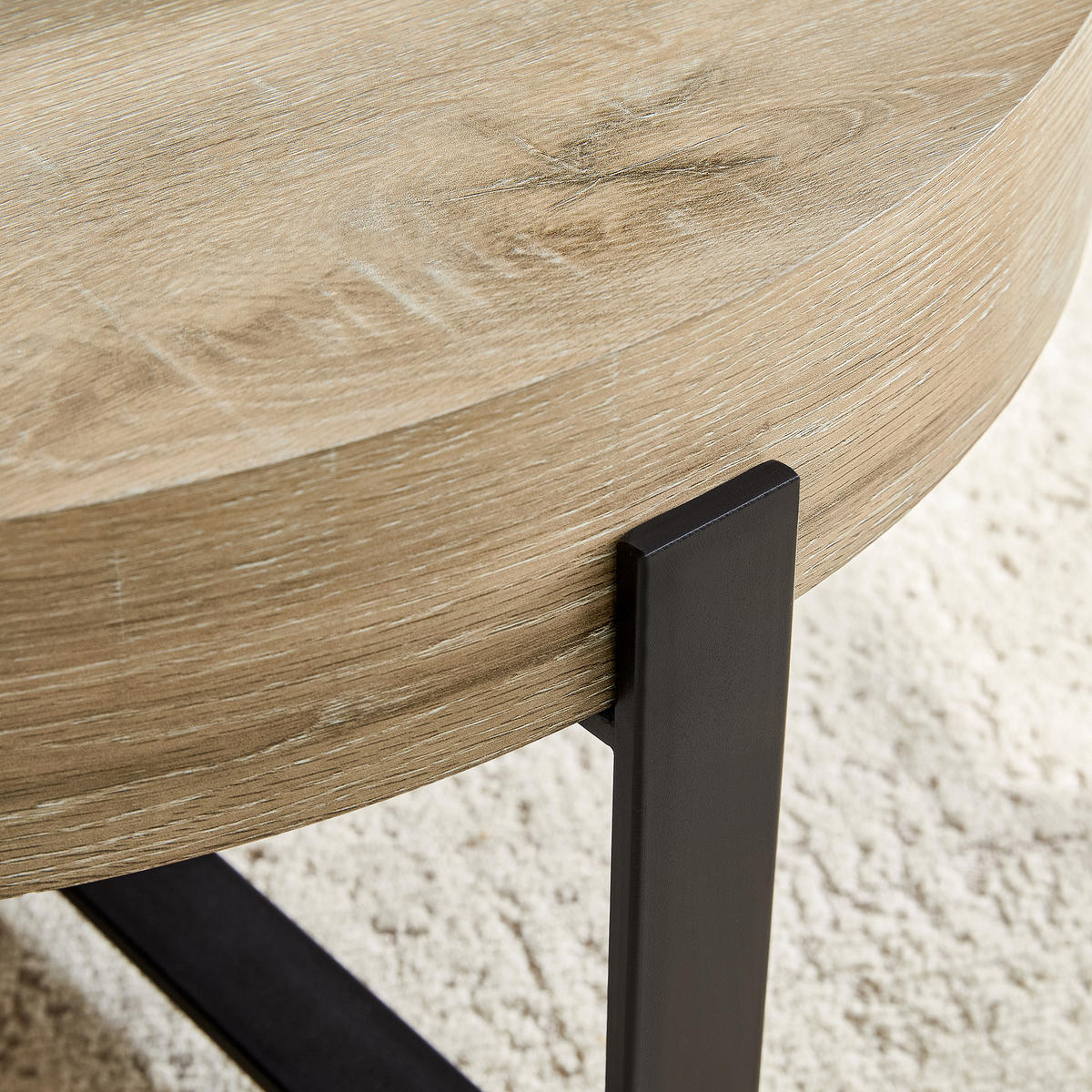 COUCHTISCH 68/68/36 cm schwarz holzfarben aus MDF mit Metallgestell - Schwarz, Holzwerkstoff (68/68/36cm) - OKWISH
